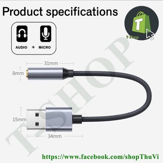 [BÁN SỈ]Cổng chuyển đổi USB sang Audio và Mic
