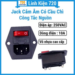 Jack cắm âm có cầu chì công tắc nguồn