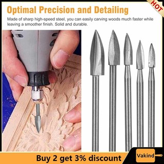 Set 5 Mũi Khoan Chạm Khắc Gỗ DIY Chuyên Dụng