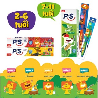 Kem đánh răng ps cho bé hương dâu | cam - tuýp 45g taphoatoanngoc2