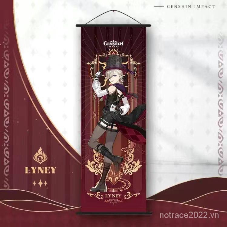 ★Genshin Impact★Furina & lyney & wriothesley & neuvillette Tranh Vải Lụa Treo Tường Trang Trí