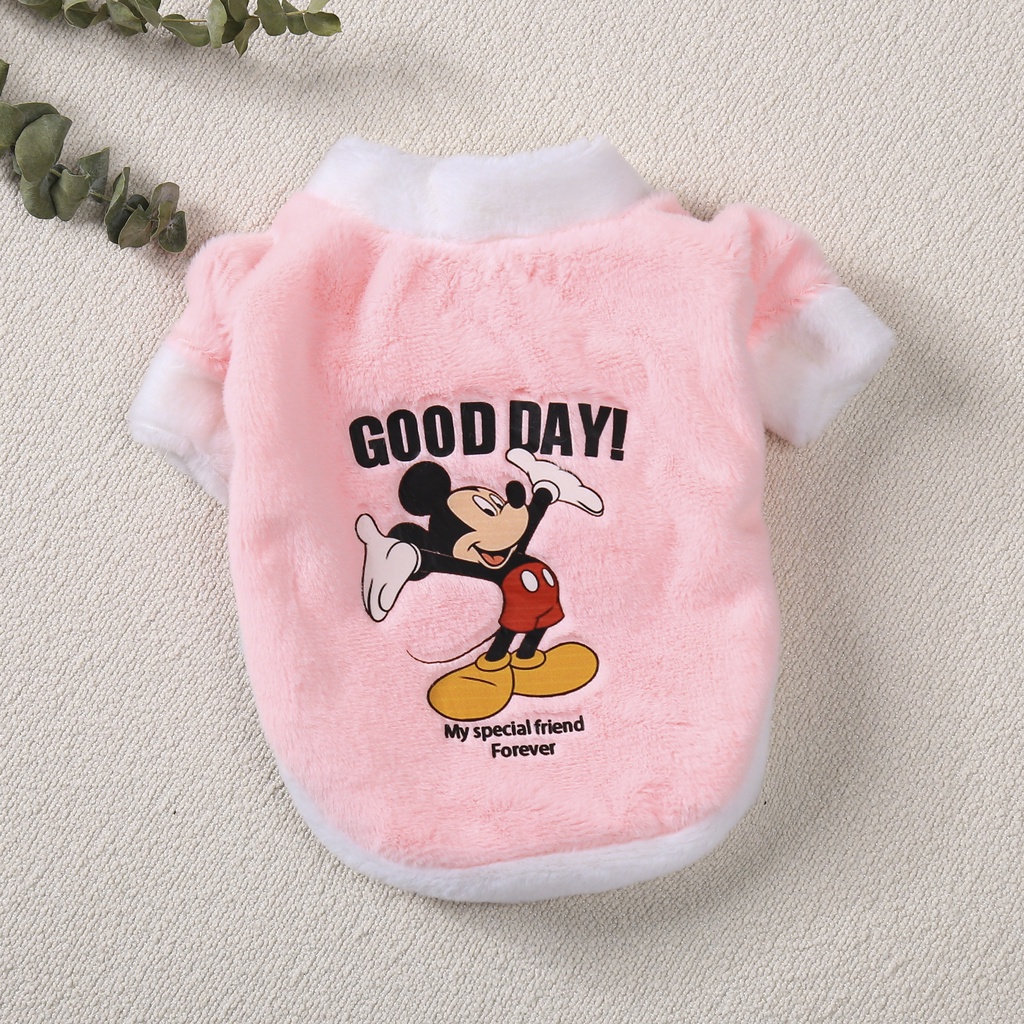 Áo hoodie Hình Chuột mickey Bằng Lông Nhung Dễ Thương Xinh Xắn Cho Thú Cưng