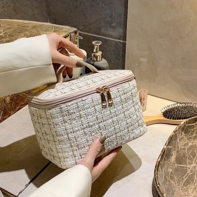 Túi Đựng Mỹ Phẩm Đan Len Chống Ẩm Không Thấm Nước Tiện Dụng