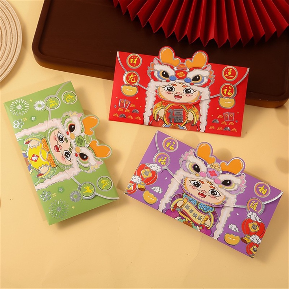 Bao Lì Xì Năm Mới Hình Rồng Đỏ Phong Cách Trung Hoa
