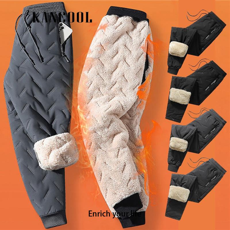 Quần Jogger Lót Lông Cừu Dày Dặn Ấm Áp Chống Gió Thời Trang Mùa Đông 2023 Cho Nam Giới