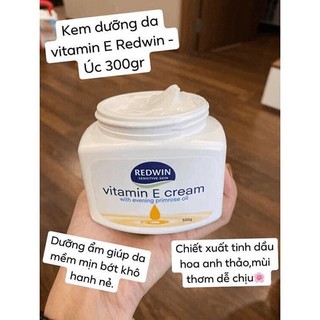 Kem dưỡng ẩm da vitamin e redwin cream 300g úc - kem chống nẻ dưỡng trắng da mịn màng mộc diệp