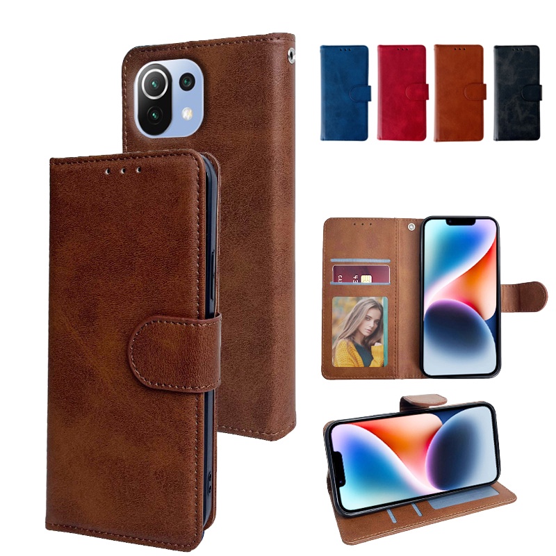 ốp lưng Bao Da Lật Cho Xiaomi Mi 11 lite 11 lite 5G NE 4G Ví Di Động Sang Trọng Dự Phòng Khe Cắm Thẻ điện thoại