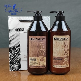 Gội xả phục hồi tóc hư tổn Top Haneda Collagen 785mlx2