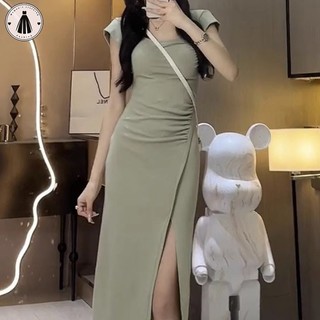 Váy ngắn tay HORMOO dành cho nữ thiết kế kiểu Pháp váy xẻ eo thích hợp