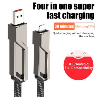 Dây cáp sạc nhanh usb loại c 4 trong 1 chống rối dành cho iphone android