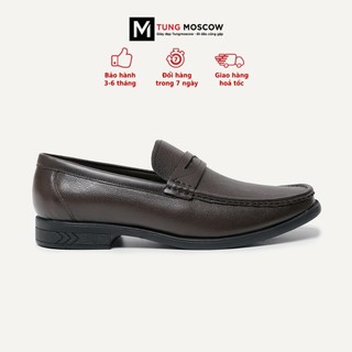 Giày tây lười, giày lười nam da nâu bản cổ điển Tùng Moscow chất liệu da bò cao cấp - SP004739
