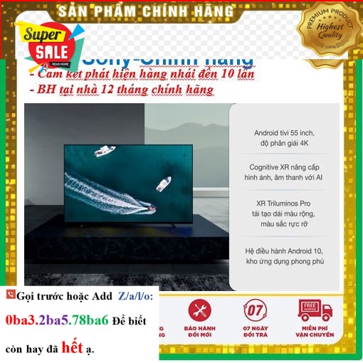 Hãng&gt; Smart Tivi Sony 55 Inch 4K UHD KD-55X80AJ &lt; Chính hãng BH:24 tháng tại nhà toàn quốc&gt; - Mới 100%