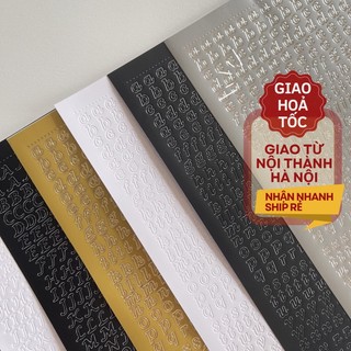 Tờ Sticker dập nổi GaLiCiCi màu bạc chữ cái tiếng anh trang trí thủ công ST326