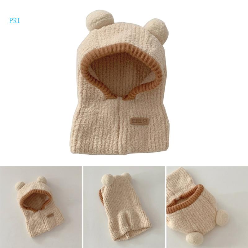 Mũ beanie Dày Dặn Màu Trơn Giữ Ấm Tai Cho Bé Sơ Sinh