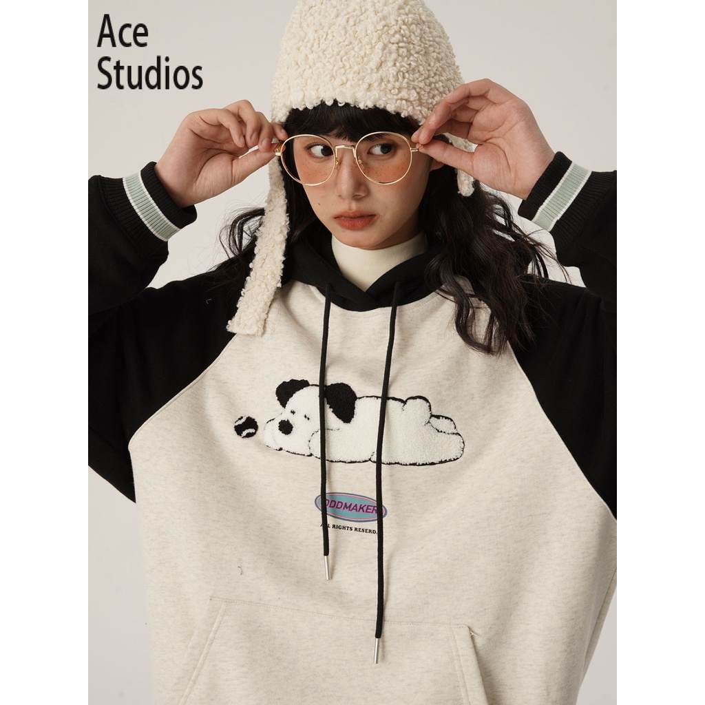 Ace Studios Áo Khoác hoodie áo khoác nữ zip hoodie cozy INS High-quality casual WWY2410GFW 3Z240117