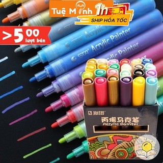 Bút sơn acrylic không phai nhiều màu viết trên nhiều chất liệu (sứ, kính, vải...) STA1000 B13