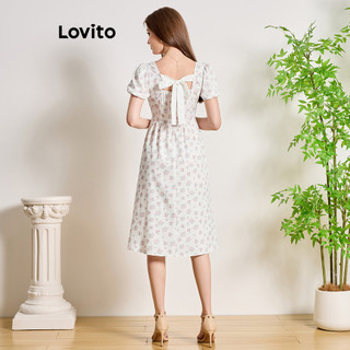 Đầm xòe Lovito họa tiết hoa nhí phong cách Boho dành cho nữ L87ED428