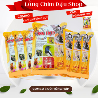 Combo 8 Gói cám Tổng Hợp Hiển Bảo Khánh 500g Thức Ăn dành cho tất cả các loại chim Tặng Xúc Cám