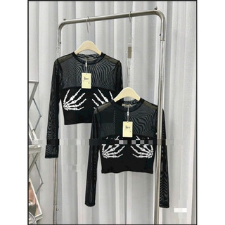 ÁO THUN TAY DÀI PHỐI LƯỚI MỊN CO GIẢN alohashop91