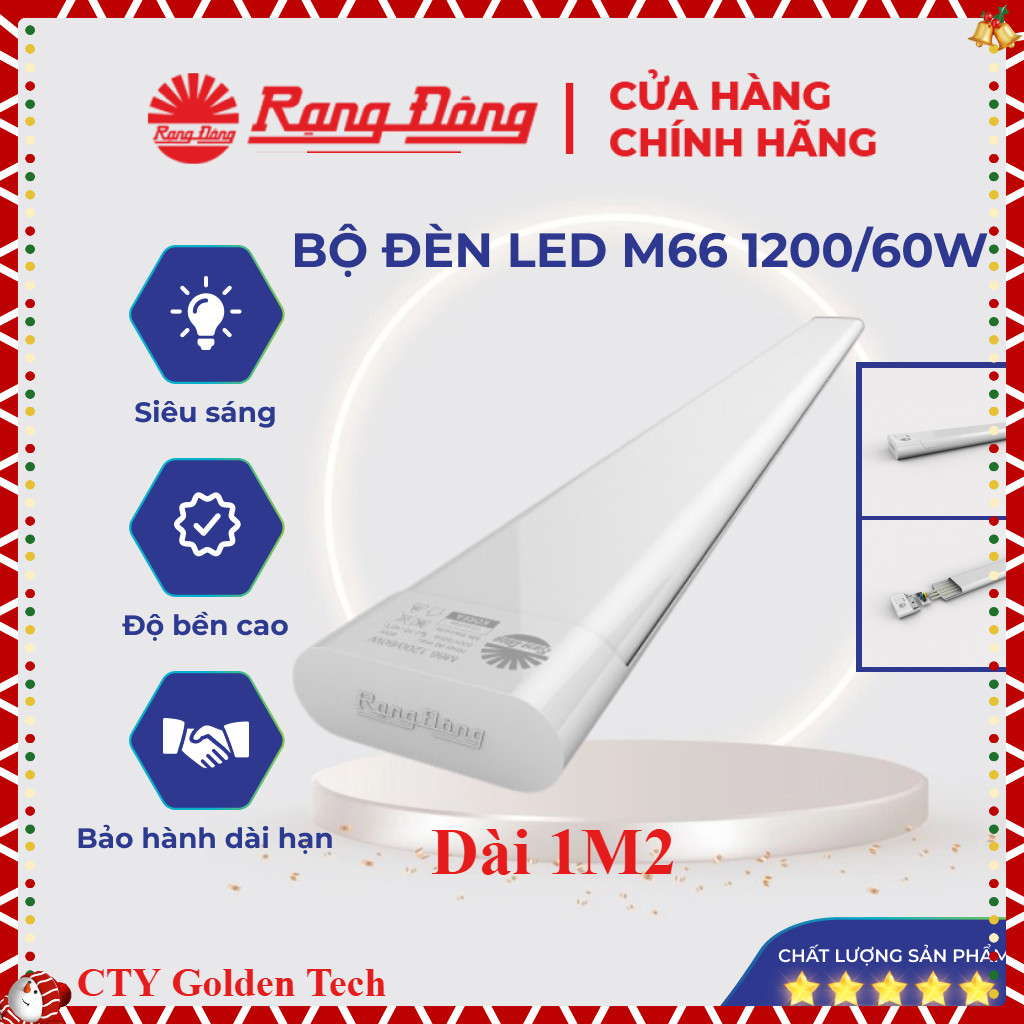(Chính hãng) Bộ Đèn Led Bán Nguyệt M66 60W Rạng Đông Siêu Sáng Tiết Kiệm Điện MODEL M66 1200/60W
