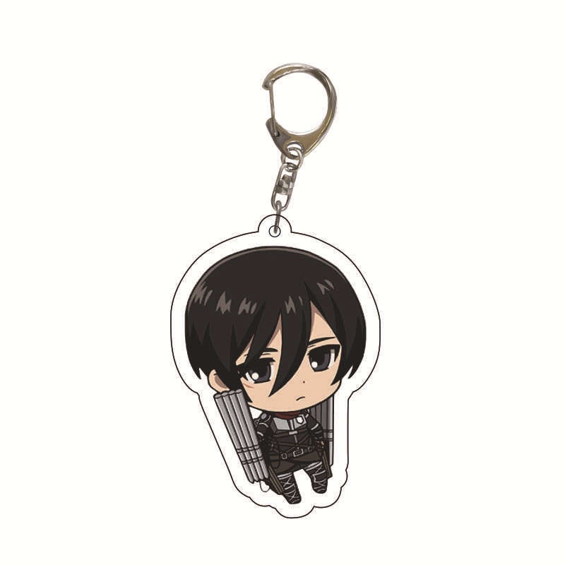 Móc khóa Anime Attack on Titan Levi Ackerman Eren Jaeger Phụ kiện chibi trang trí túi xách balo