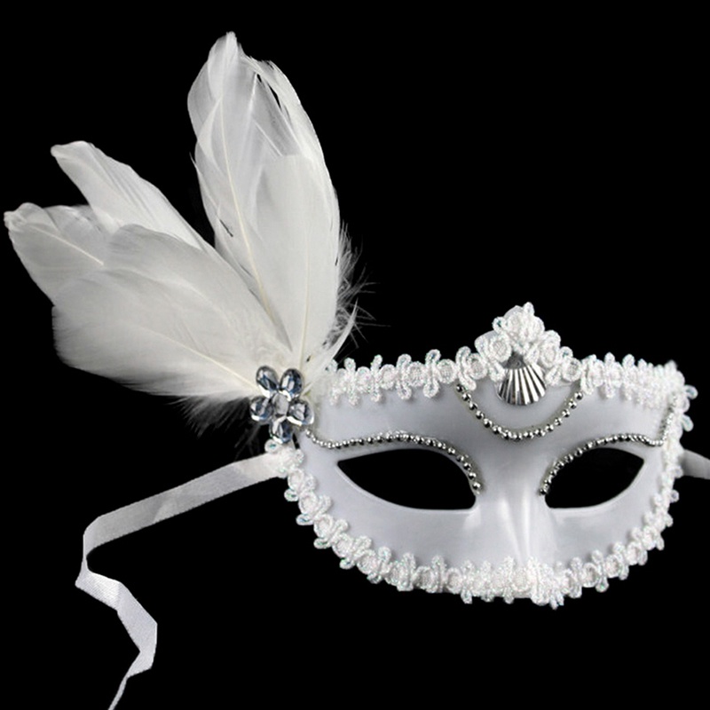 Mặt Nạ Lông Vũ Trắng Đen Hóa Trang halloween