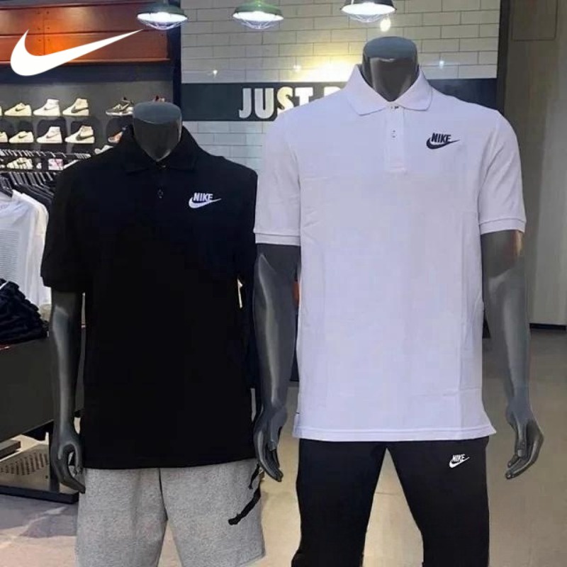 Nike Áo polo Dệt Kim Tay Ngắn Dáng Rộng Thoáng Khí Thời Trang Cho Nam cj4457 100%