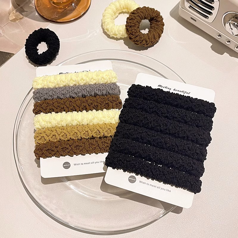 Mới Dây Cột Tóc Cao Su Co Giãn Đính Bóng Lông Dành Cho Nữ