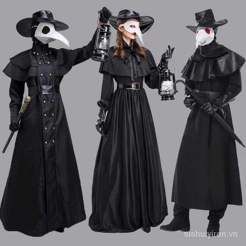Trang phục Halloween hóa trang bác sĩ dịch hạch mỏ quạ