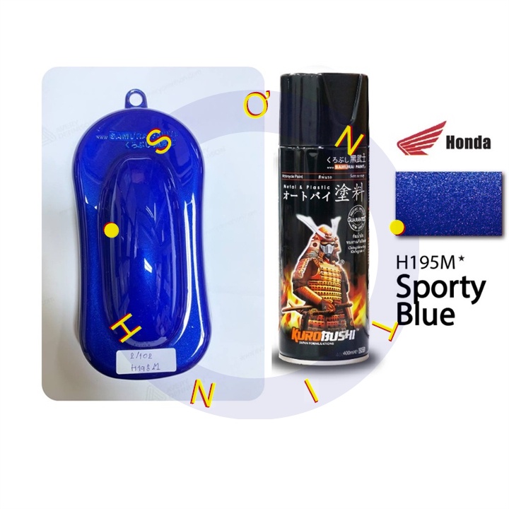 CHAI SƠN XỊT SAMURAI MÀU XANH DƯƠNG H195M HONDA - SPORTY BLUE 400ML