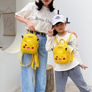 Pokemon small backpack kids Yellow bag handbag diagonal backpack Pikachu bag side diagonal backpack cute and fashionable Baby large capacity cartoon side shoulder bag