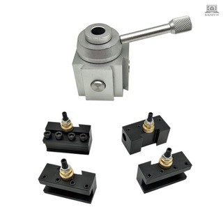 Mini Quick Change Tool Lathe Tool Holder Post Cutter Holder Screw Kit Set Boring Bar Turning Facing Holder Wrench