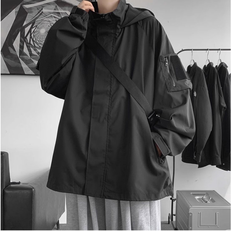 Áo Khoác Dáng Rộng Chống Gió Có size Lớn m-8xl Thời Trang Dành Cho Nam Giới