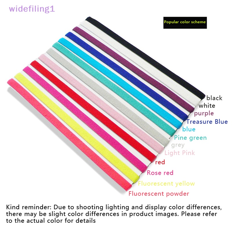 Widefiling1 Băng Đô Thể Thao Màu Trơn Chống Trượt Thấm Hút Mồ Hôi Co Giãn Dành Cho Nam Nữ