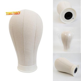 Đầu ma nơ canh vải canvas phối ren trưng bày tóc giả