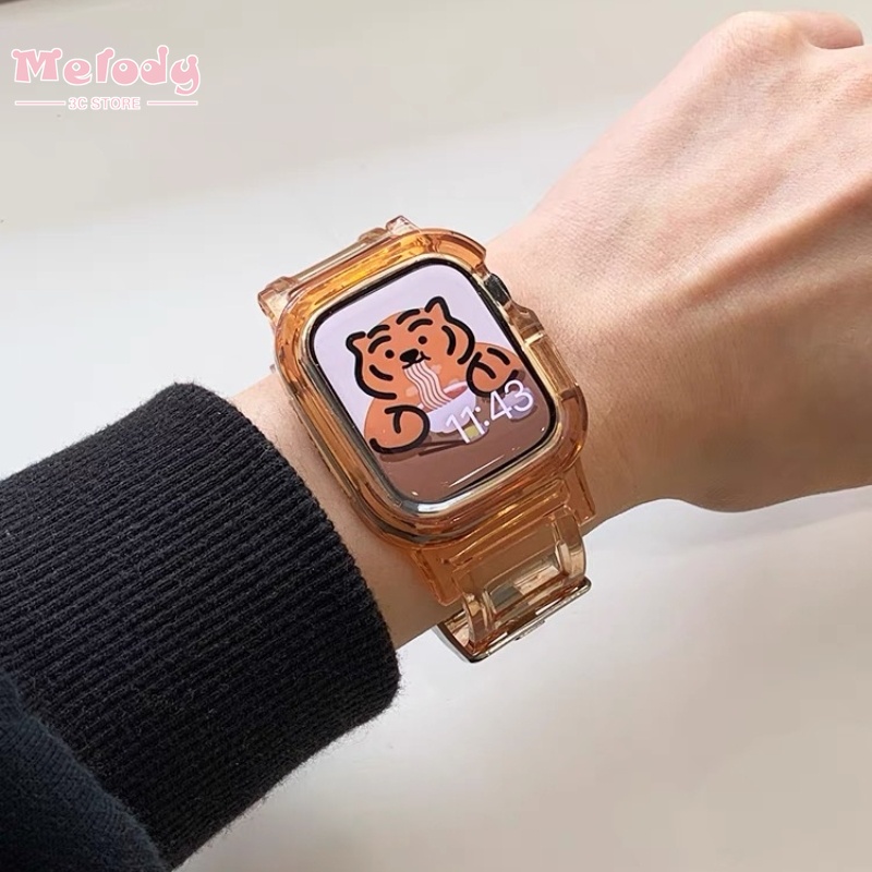 Dây Đeo Trong Suốt Cho Đồng Hồ Thông Minh iwatch 45 / 44 / 42 / 41 / 40 / 38mm series 8 / 7 / 6 / 5 / se / 4 / 3