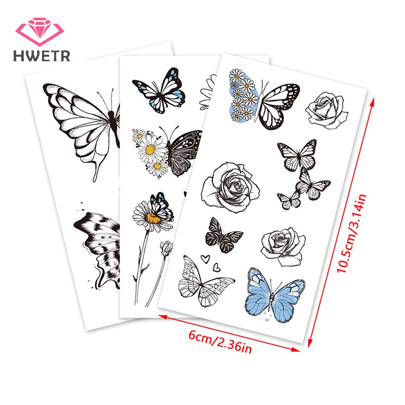 Hình Xăm Dán Tạm Thời Hình Bướm Phát Quang Độc Đáo Mới