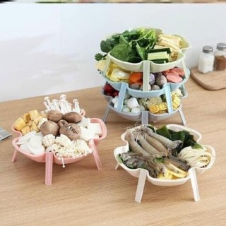 Khay đựng đồ ăn lẩu, khay xếp tầng đựng rau quả, mứt tết tiết kiệm diện tích AMIZIN