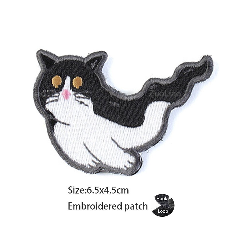 Huy Hiệu Dán Cánh Tay Bằng pvc Hình Mèo Chiến Thuật Dễ Thương Dán Cánh Tay polizei