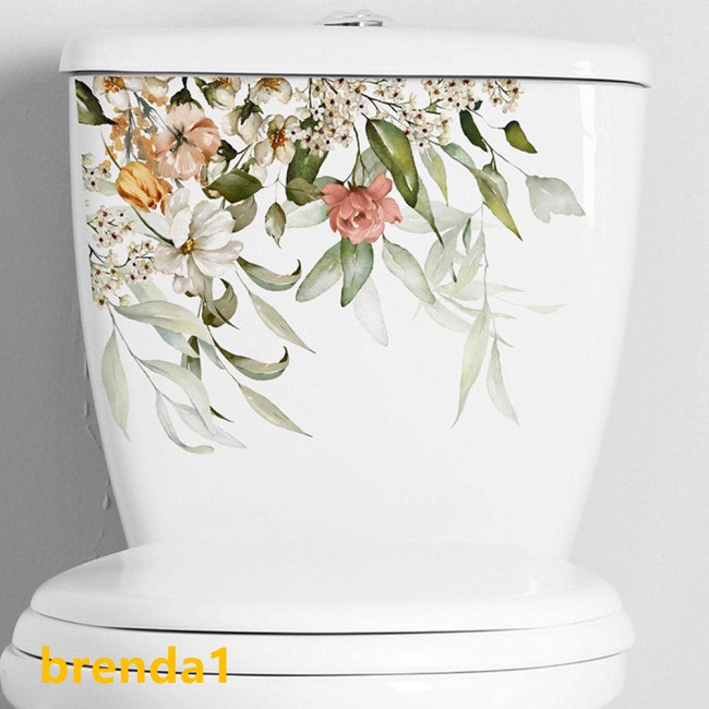 Sticker Dán Nắp toilet Tự Dính Họa Tiết Hoa Lá Nhẹ Nhàng Cho Phòng Tắm Wcrestroom