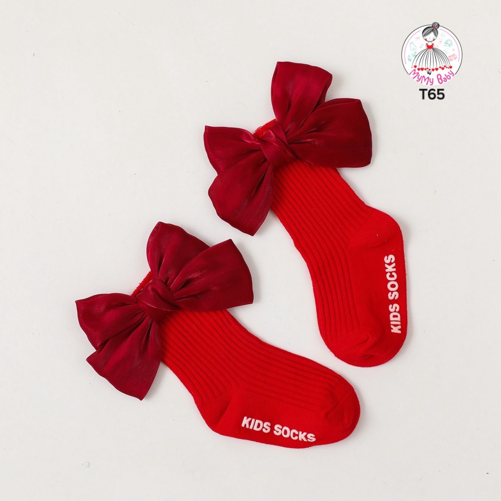 Tất nơ thun gân nhiều màu đế chống trượt