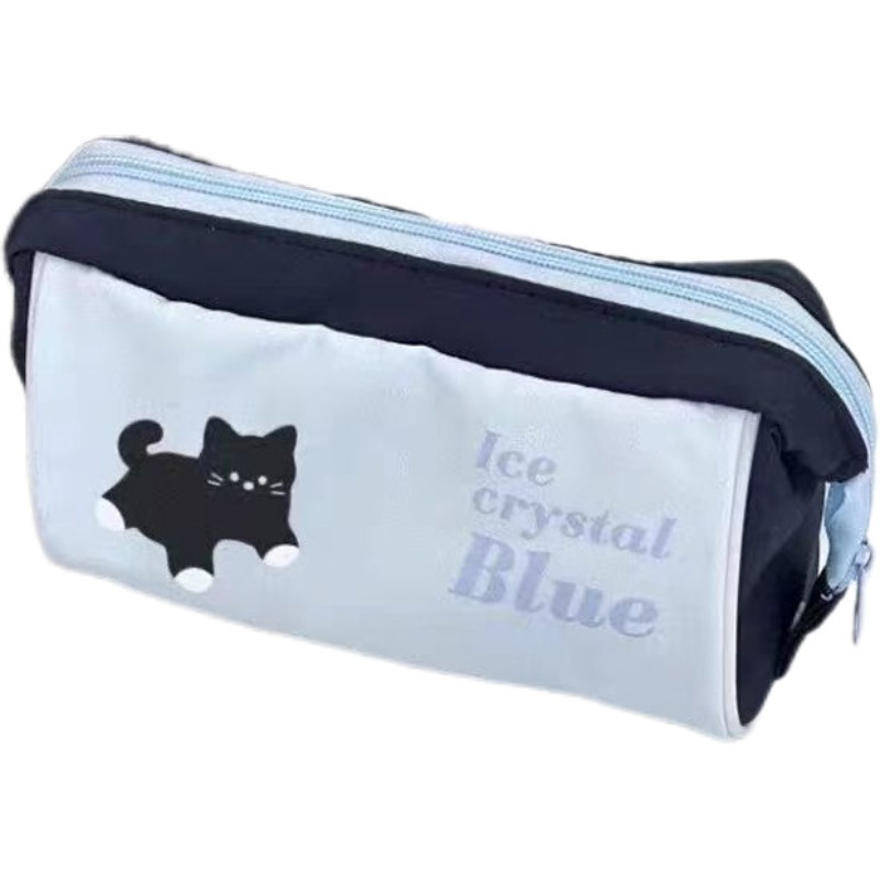 Hoạt Hình Túi Đựng Bút Chì / Đồ Trang Điểm Sức Chứa Lớn Hình Mèo Đen Dễ Thương Cho Học Sinh