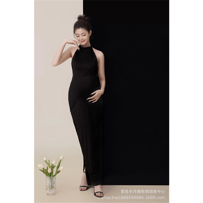 Đầm Bầu Màu Đen Phong Cách Hoàng Gia Gợi Cảm Cao Cấp