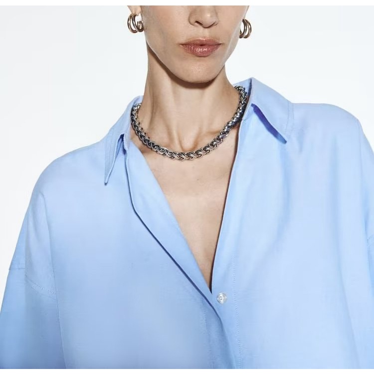 Zara Áo Sơ Mi Dài Tay Dáng Rộng Thời Trang Mùa Thu Dành Cho Nữ 8372060