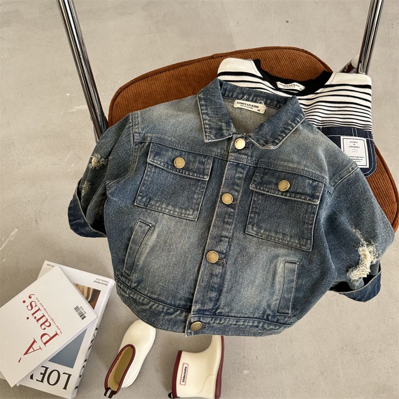 Hàng Mới Về Mới Áo Khoác denim Thời Trang Dành Cho Bé