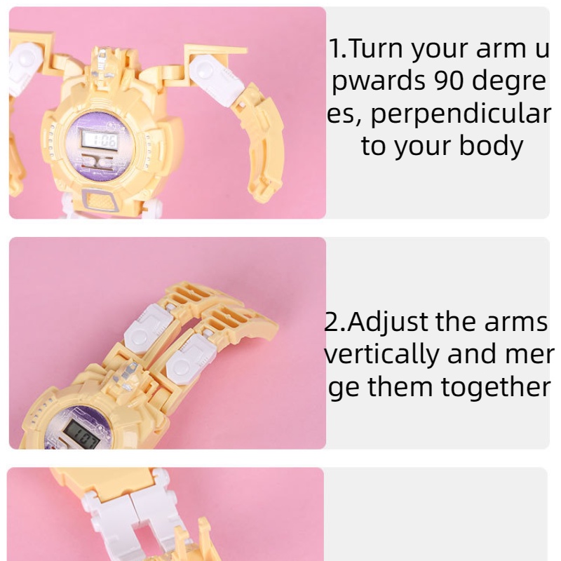 Trẻ Em Sáng Tạo Phim Hoạt Hình Trẻ Em Biến Hình Robot Đồng Hồ Điện Tử Đồ Chơi Mẫu Giáo Món Quà Tiểu Cậu Bé Cô Gái Sinh Viên Xem Quà Tặng
