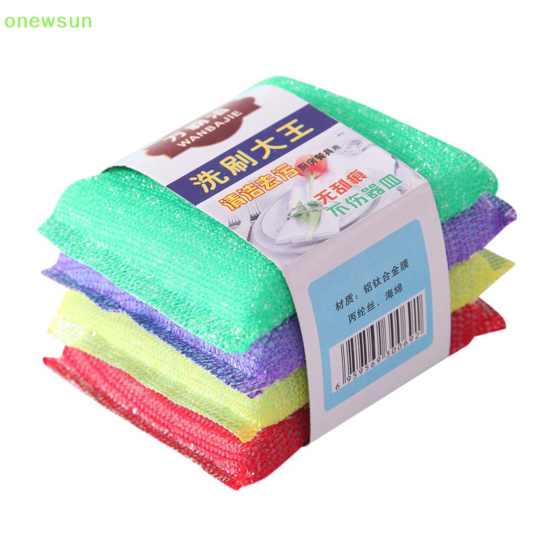 Set 4 Miếng Bọt Biển Rửa Chén Hai Mặt Tiện Dụng Cho Nhà Bếp Mới