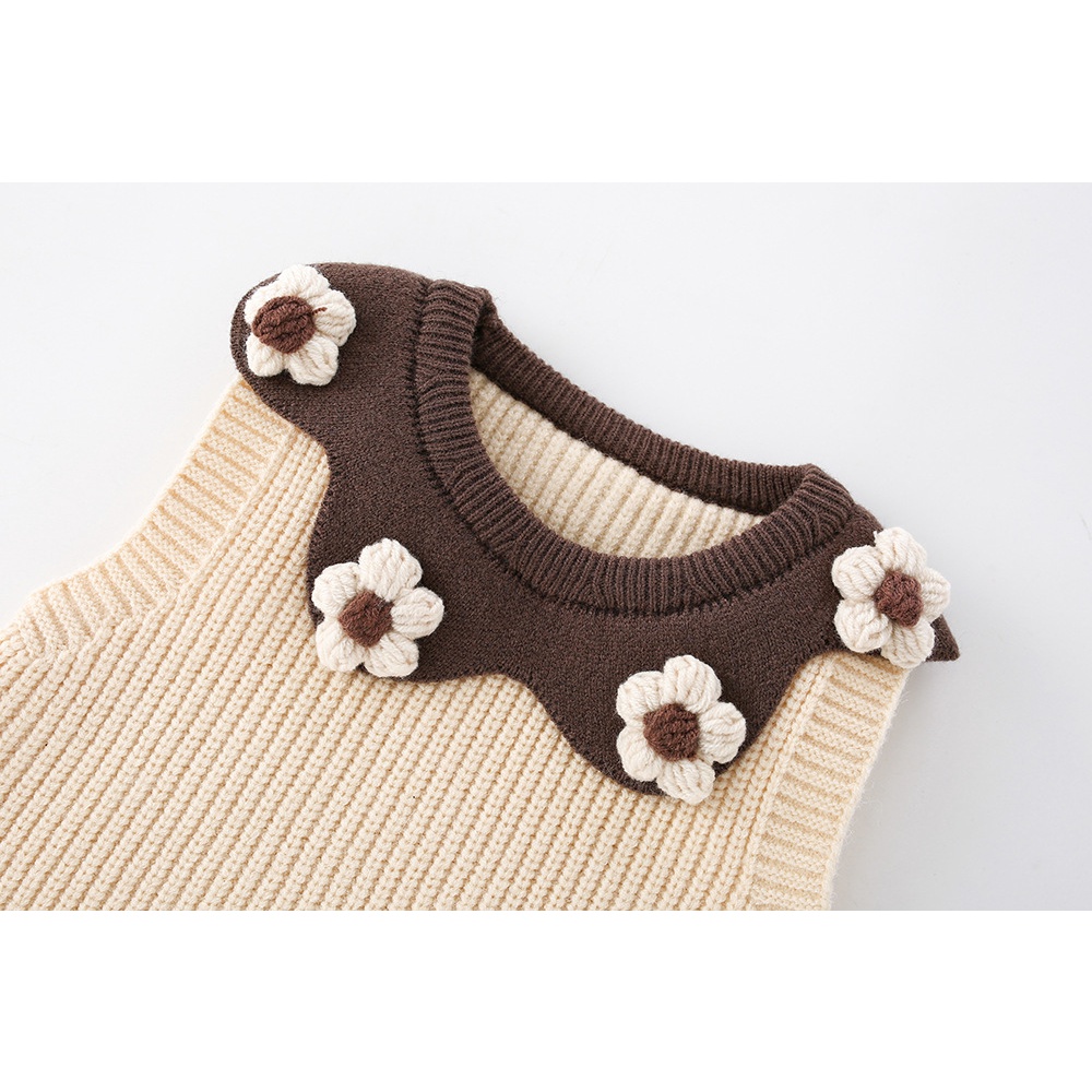 Áo Khoác Len Không Tay In Họa Tiết Dâu Tây Dễ Thương Thời Trang Xuân Thu Cho Bé Gái size 73-110