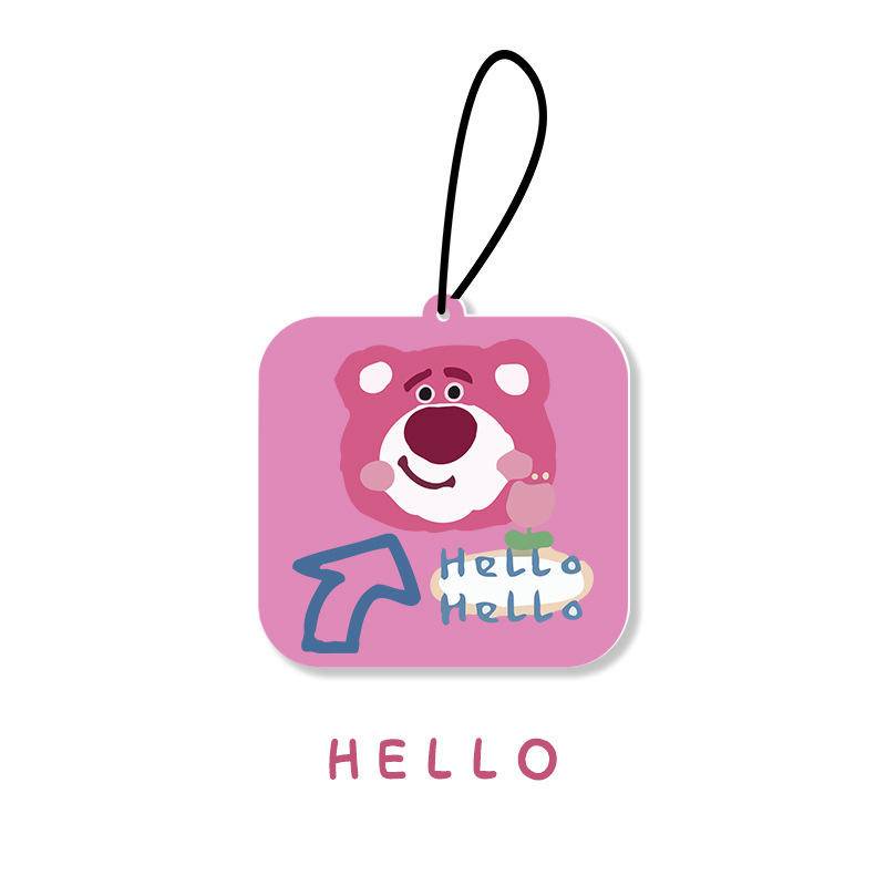 Miếng Sáp Thơm Khử Mùi Mùi Dâu Tây Treo Gương Hậu Xe Hơi, Tủ Quần Áo, Nhà Vệ Sinh Hình Gấu Dâu Losto Chất Lượng Cao