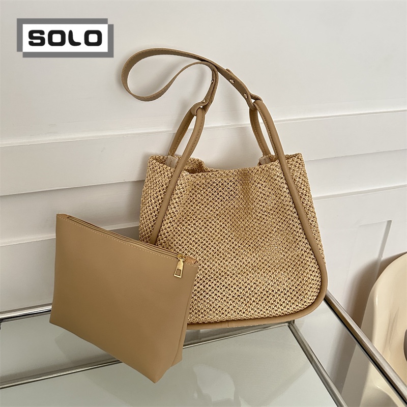 SOLO túi xách nữ tote công sở văn phòng to đeo vai đi học đi làm 2023NEW Fashion hàn quốc INS phổ biến GTT23911AQ37Z230914